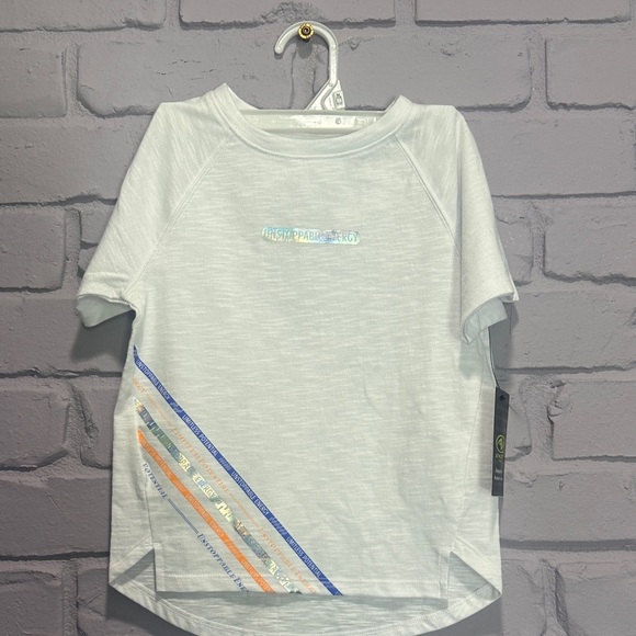 NEW Kids White and Blue Graphic Tee size 4/5 - Picture 4 of 5